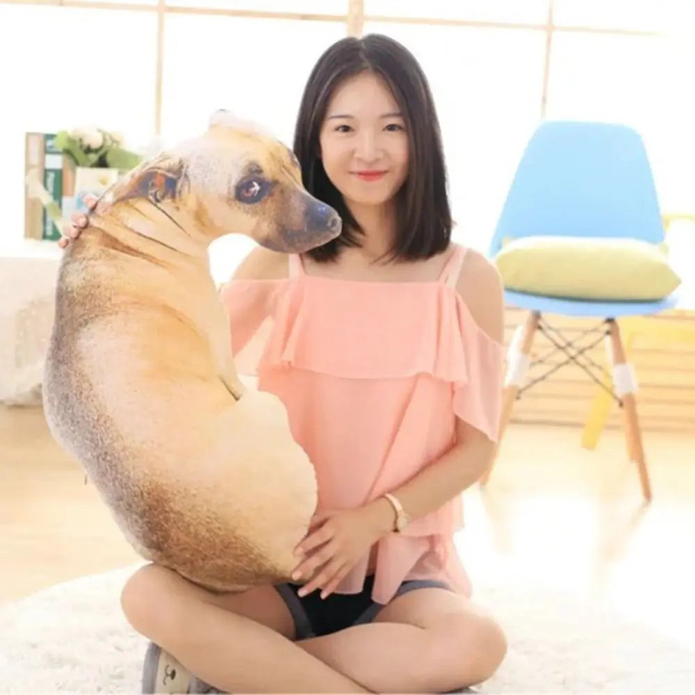 Realistic 3D Dog Plush Pillow