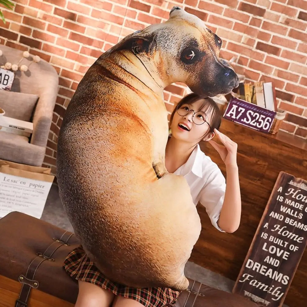 Realistic 3D Dog Plush Pillow